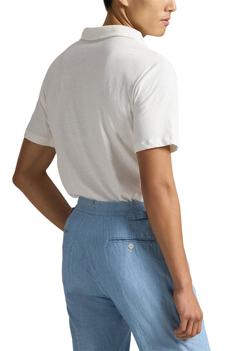 Polo Ralph Lauren Johnny Collar Cotton & Linen Pocket Polo, Alternate, color, 