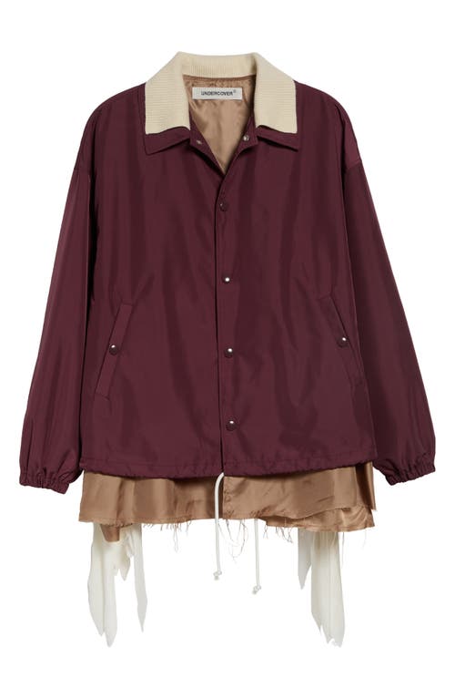 Undercover Layered Drawstring-hem Jacket In Burgundy