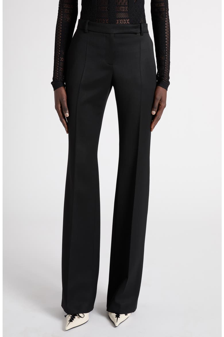 Narrow Bootcut Wool Trousers, Main, color, BLACK