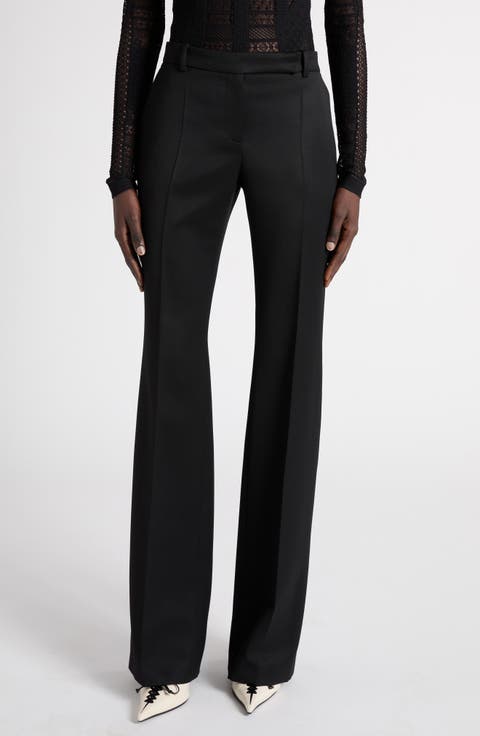 Narrow Bootcut Wool Trousers