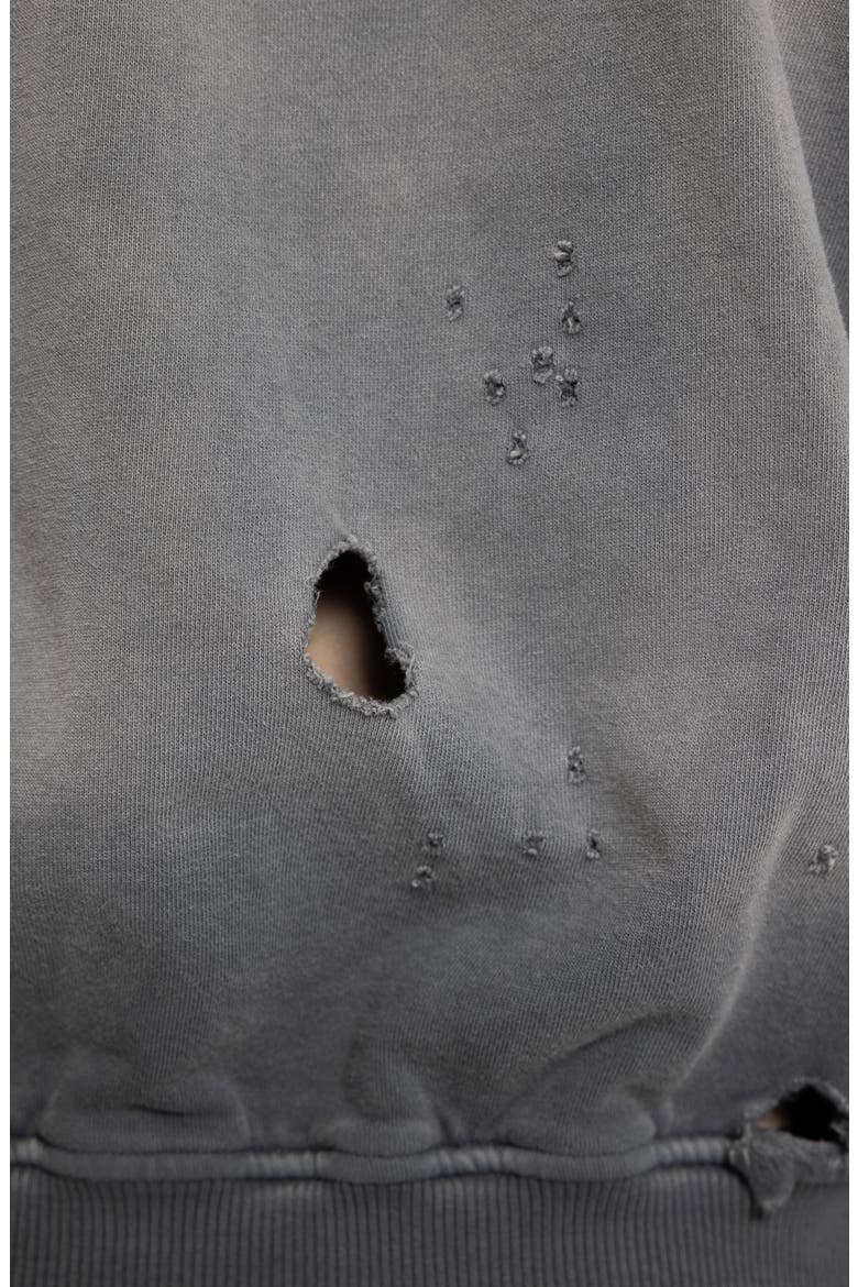 Grey Star Distressed Sweatshirt, Alternate, color, GREY
