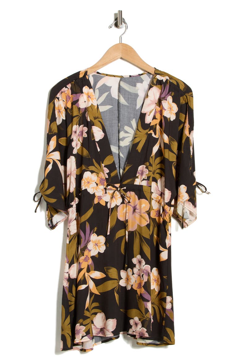 Mousse Cover-Up Caftan, Alternate, color, BLACK