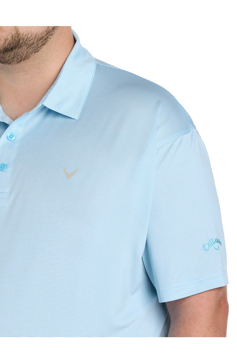 Callaway Big & Tall Fine Line Striped Polo Shirt, Alternate, color, River Blue