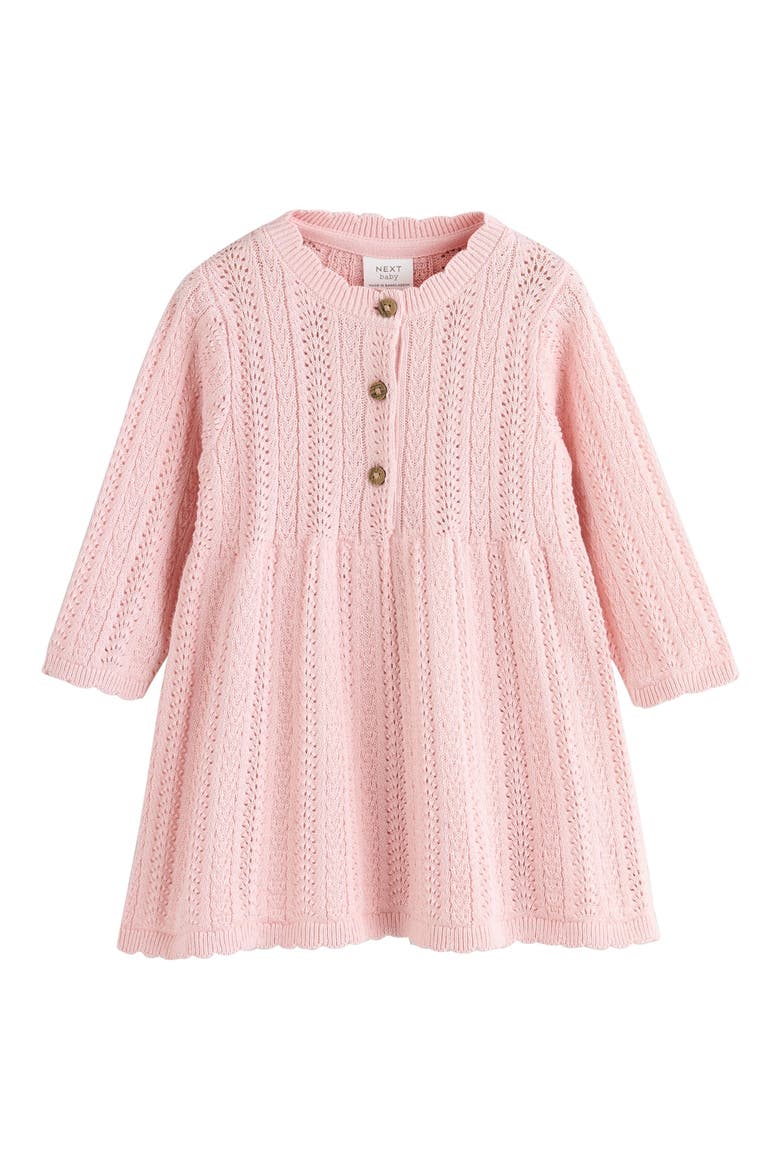 Pointelle Sweater Dress, Main, color, PINK