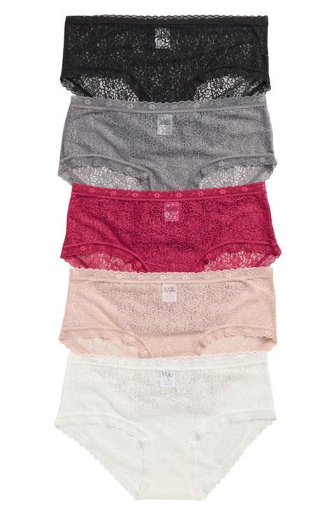 Assorted 5-Pack Lace Hipster Briefs