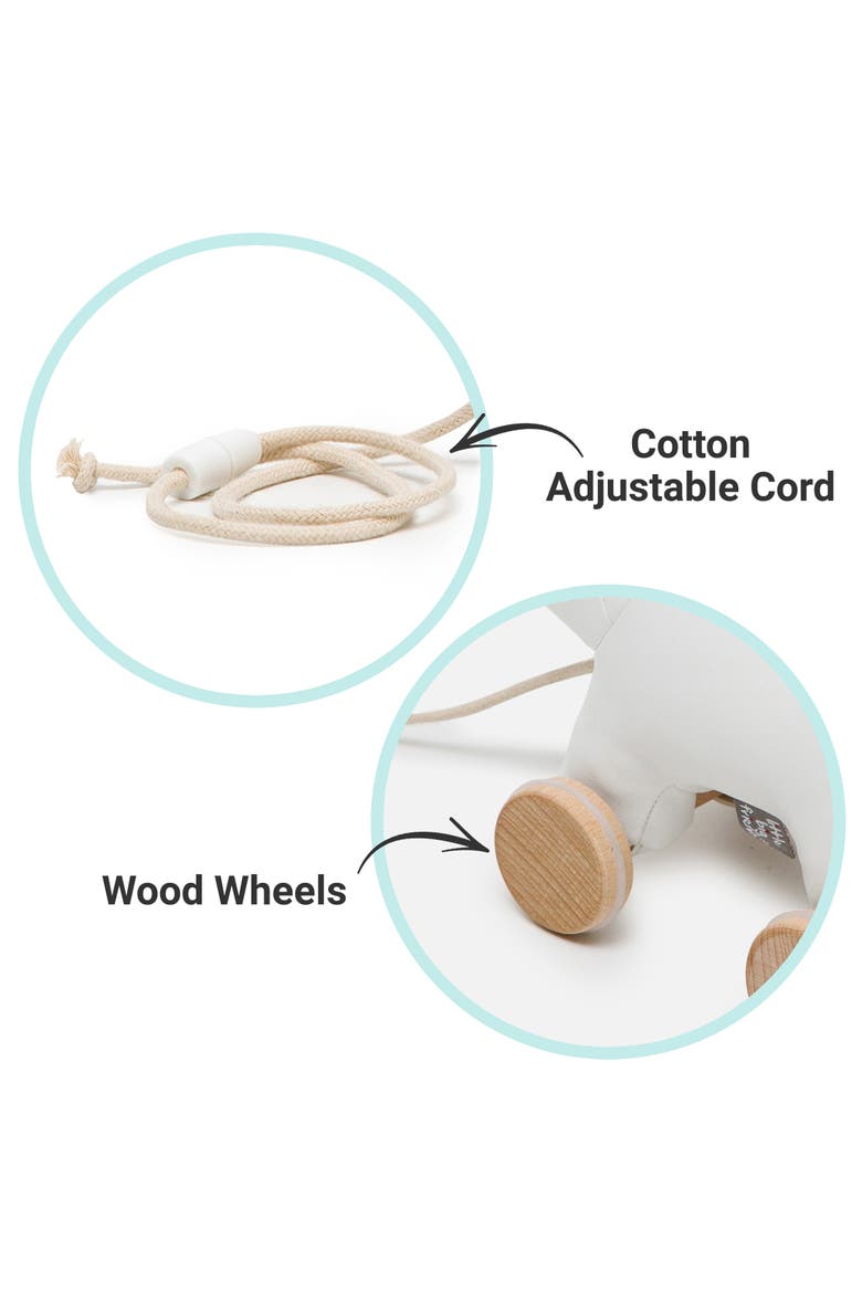 Polar Bear Pull Along Friends - Plush Toy with Wooden Wheels, Alternate, color, White