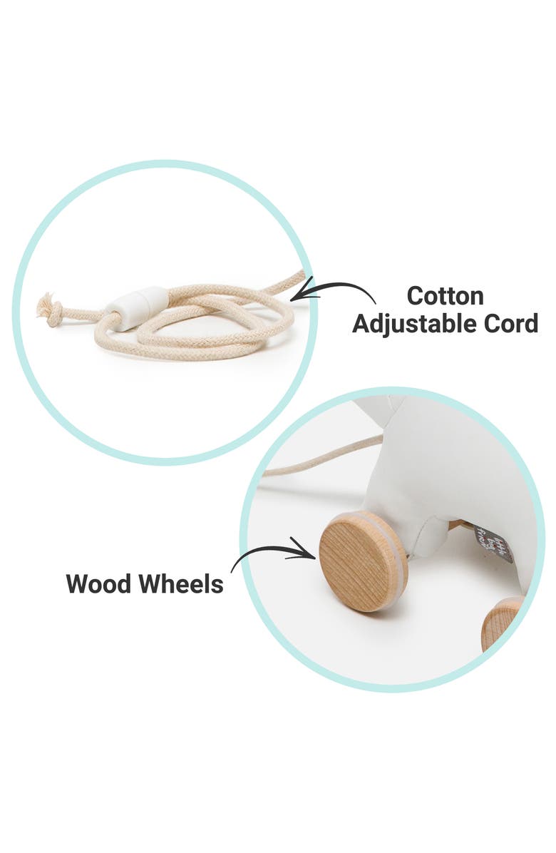 Little Big Friends Polar Bear Pull Along Friends - Plush Toy with Wooden Wheels, Alternate, color, White