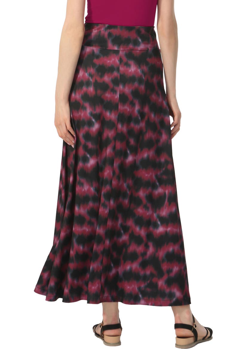 Women's Belted Maxi Skirt, Alternate, color, Black Sangria