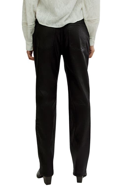 Free People Nocturne Coated High Waist Bootcut Jeans In Ethereal Black