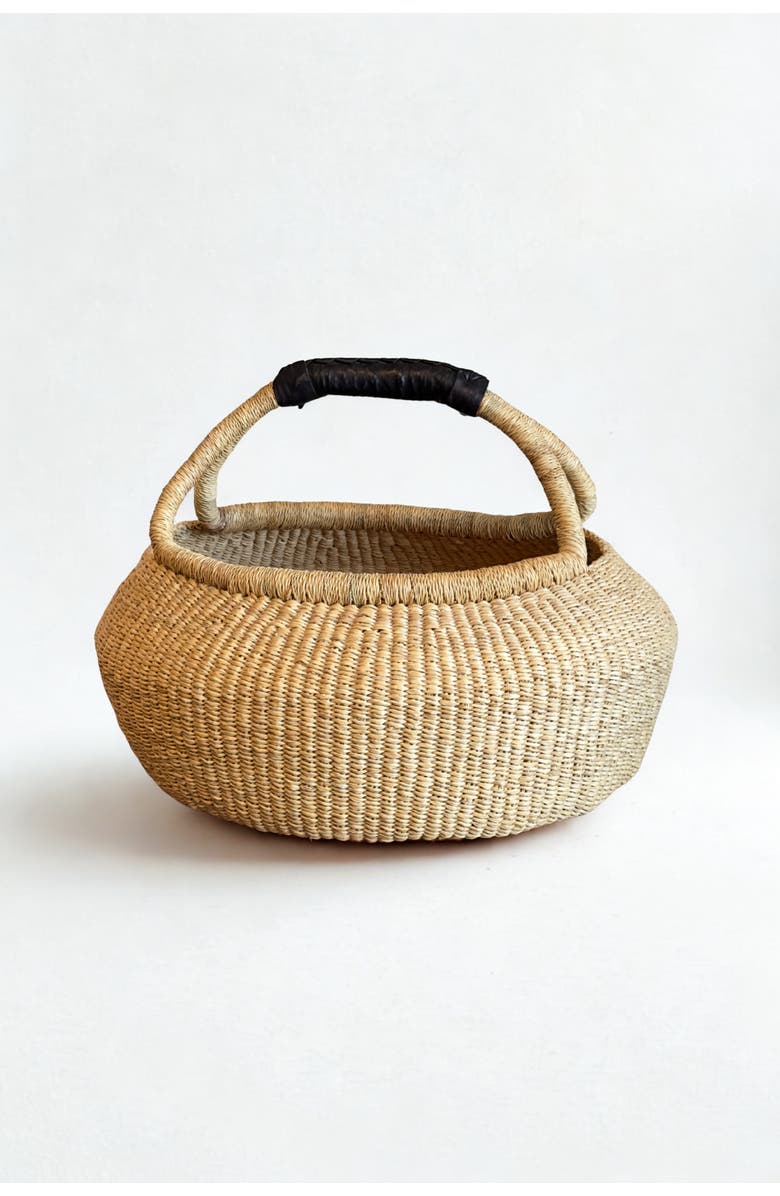 Mbare Handwoven Double Weave Kettle Basket, Main, color, Natural