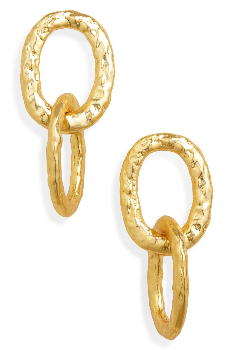 Bold Link Dangle Necklace, Main, color, GOLD