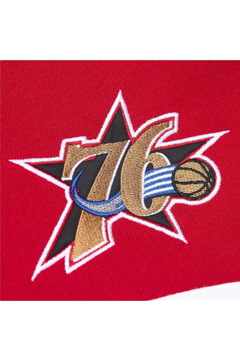 Men's Mitchell & Ness Black Philadelphia 76ers Big & Tall Hardwood Classics Head Coach Pullover Hoodie, Alternate, color, Black