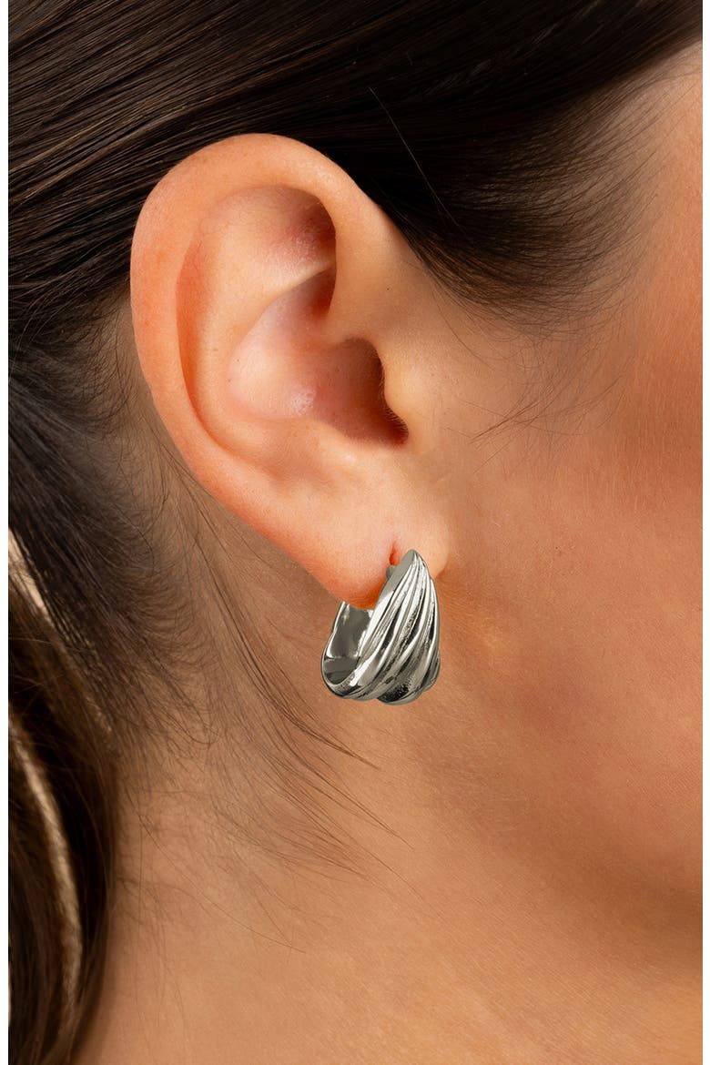 Anouk Braided Twist Hoop Earrings, Alternate, color, SILVER
