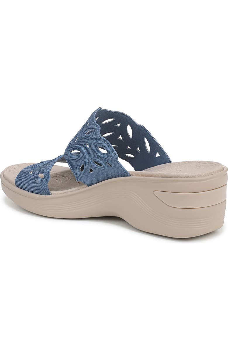 LifeStride Delight Platform Wedge Slide Sandal, Alternate, color, Elemental Blue Shimmer Lycra