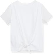 Lands' End Girls Flutter Eyelet Sleeve Top