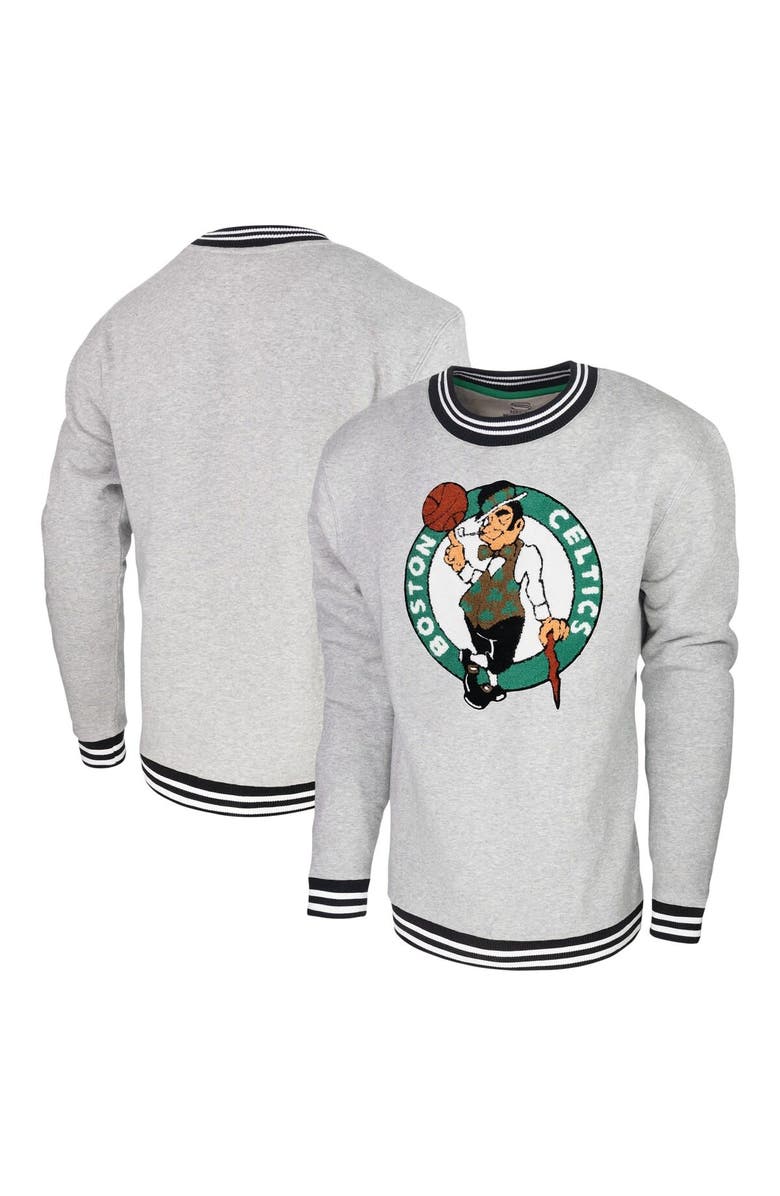 Stadium Essentials Men's Stadium Essentials Heather Gray Boston Celtics Club Level Pullover Sweatshirt, Main, color, 