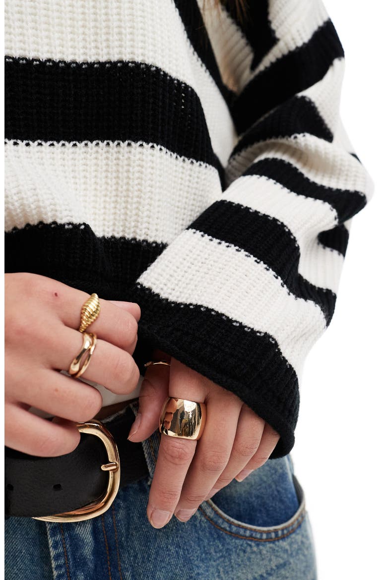 Stripe Oversize Sweater, Alternate, color, WHITE MULTI