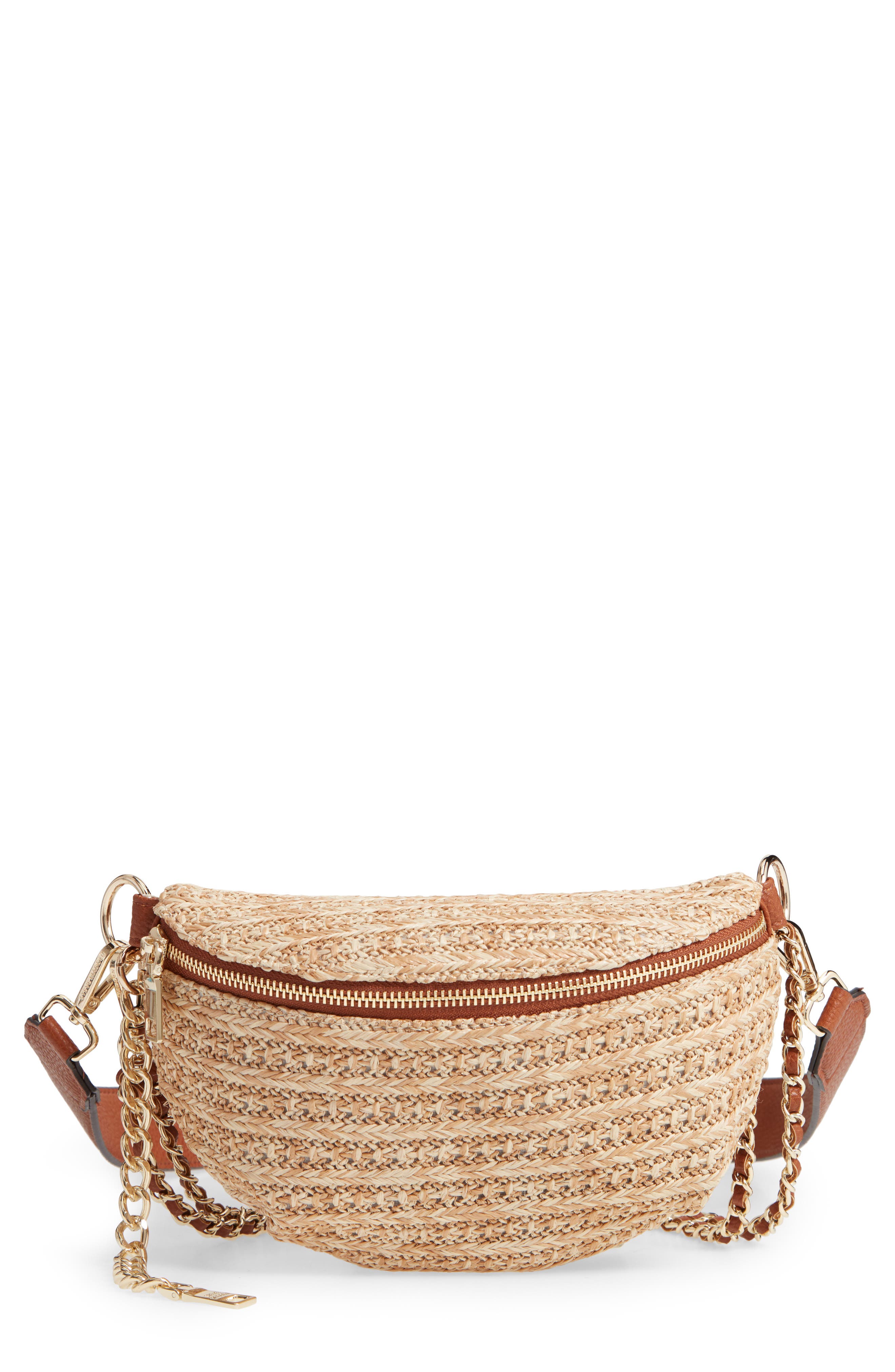 Steve Madden Becca Raffia Belt Bag, Main, color, 