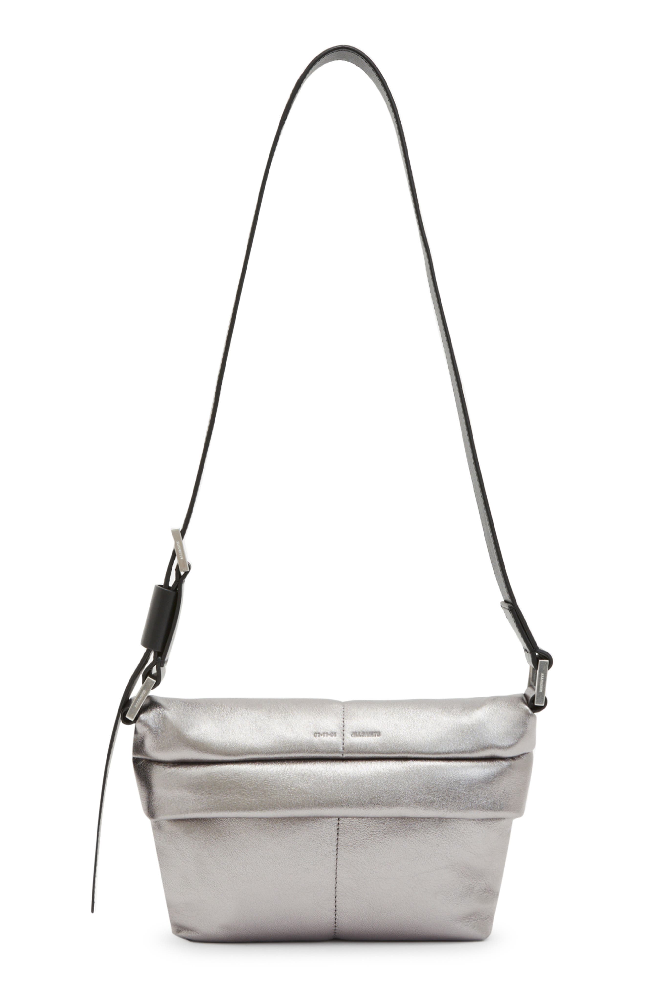 AllSaints Colette Quilted Leather Crossbody Bag, Main, color, 