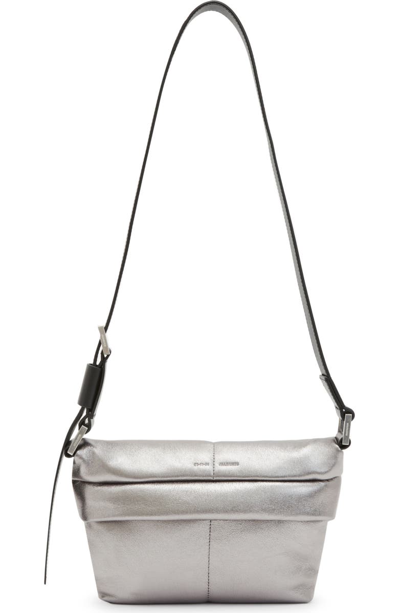 AllSaints Colette Quilted Leather Crossbody Bag, Main, color,