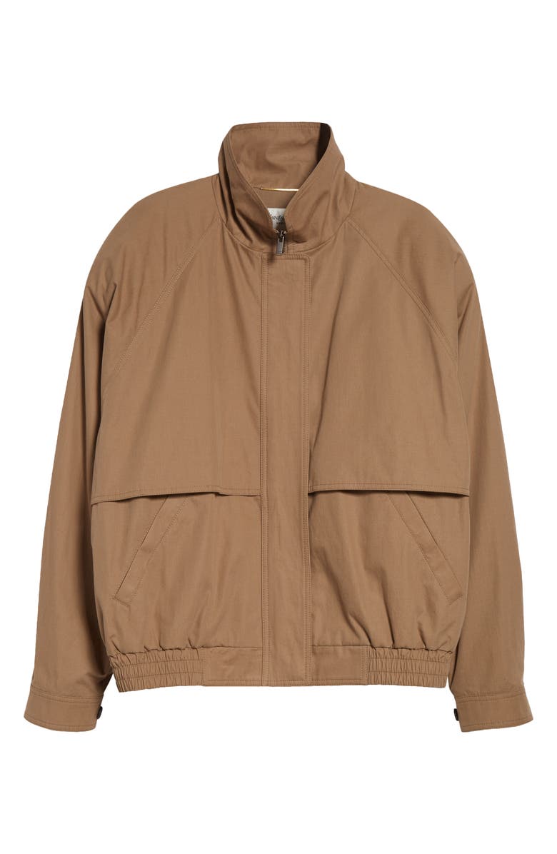 Saint Laurent Raglan Sleeve Cotton Canvas Jacket, Main, color, Beige/ Oleron