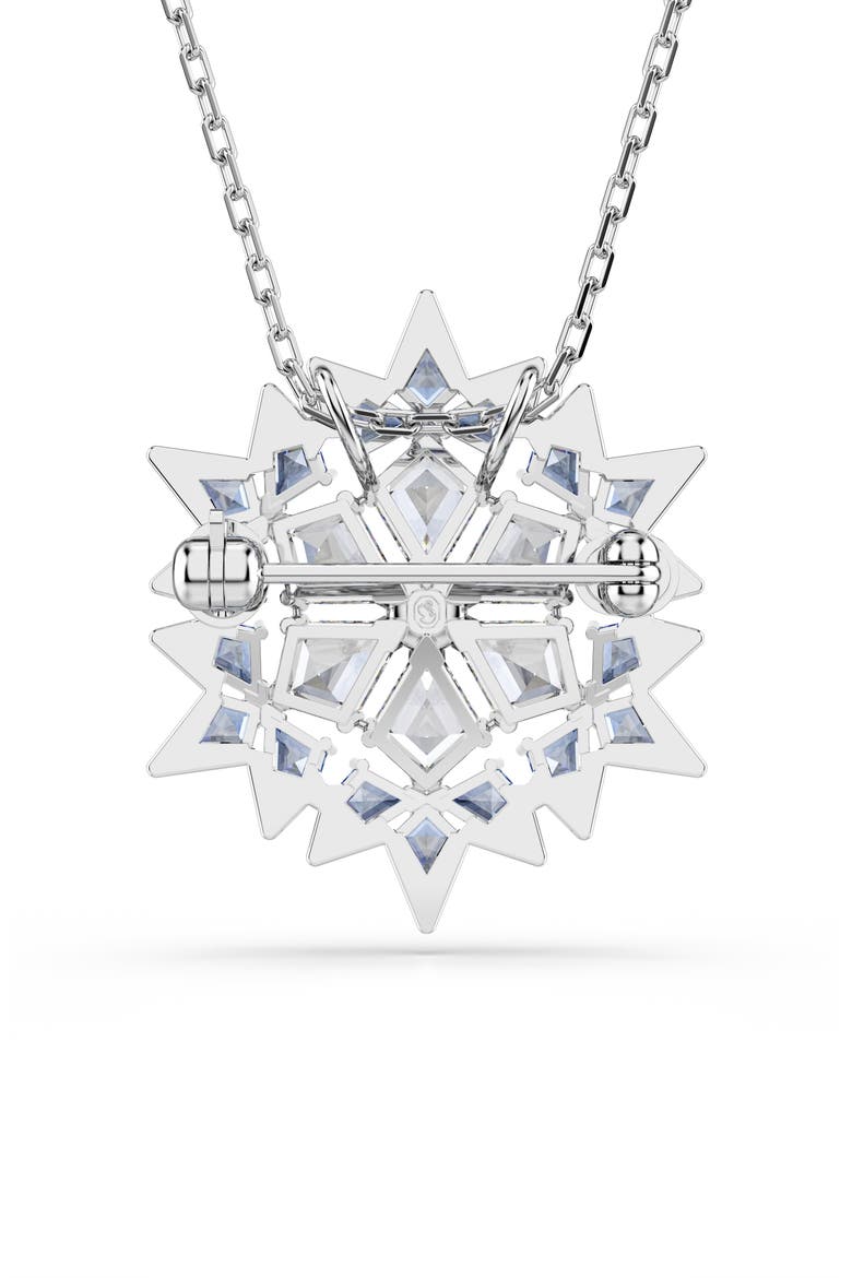 Magic Snowflake Pendant Necklace/Brooch, Alternate, color, BLUE/ SILVER