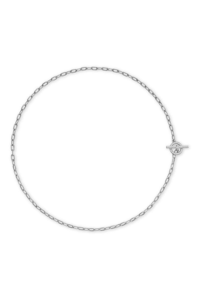 DY Madison® Pavé Toggle Chain Necklace, Main, color, STERLING SILVER