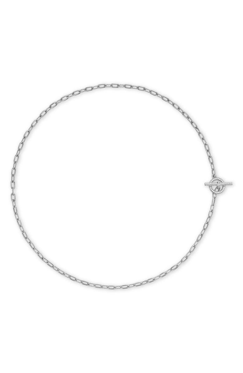 David Yurman DY Madison<sup>®</sup> Pavé Toggle Chain Necklace, Main, color, Sterling Silver