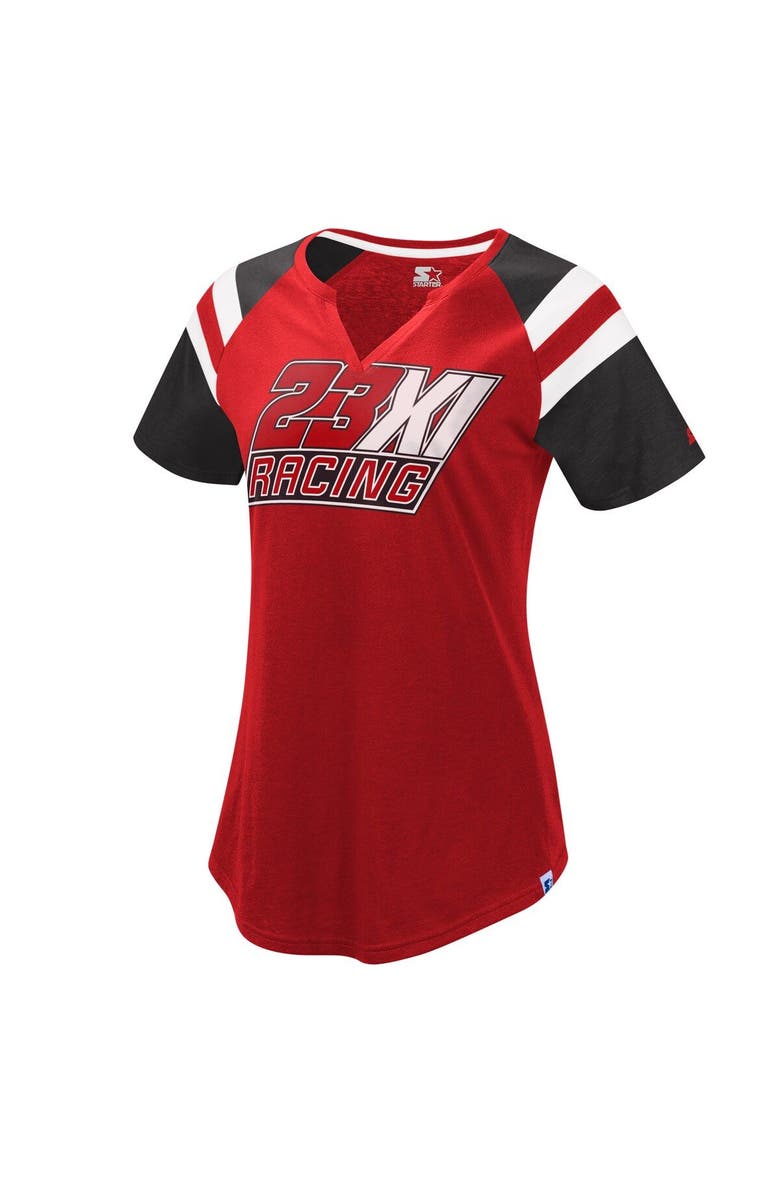 STARTER Women's Starter Red/Black 23XI Racing Game On Notch V-Neck T-Shirt, Alternate, color, 