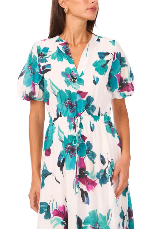 Vince Camuto Floral Print Puff Sleeve Maxi Dress In Multi