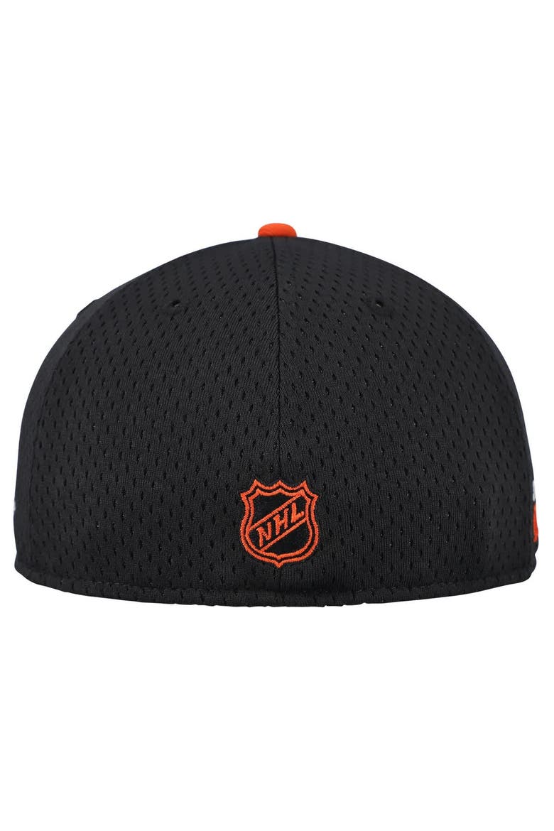 Men's New Era Black/Orange Philadelphia Flyers Mesh Crown Two-Tone 59FIFTY Fitted Hat, Alternate, color, Black