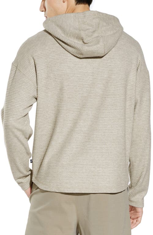 Civil Society Waffle Knit Drop Shoulder Hoodie In Neutral