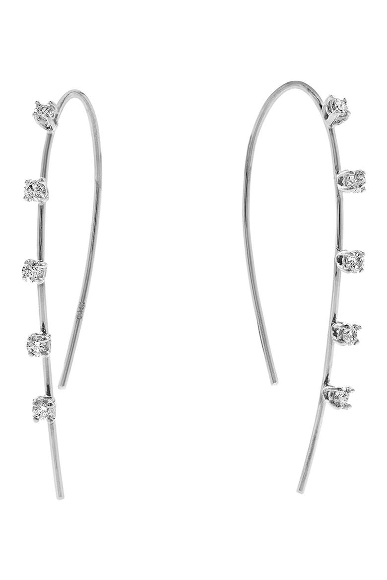 Small Hooked On 14k Gold Diamond Hoop Earrings, Main, color, WHITE GOLD