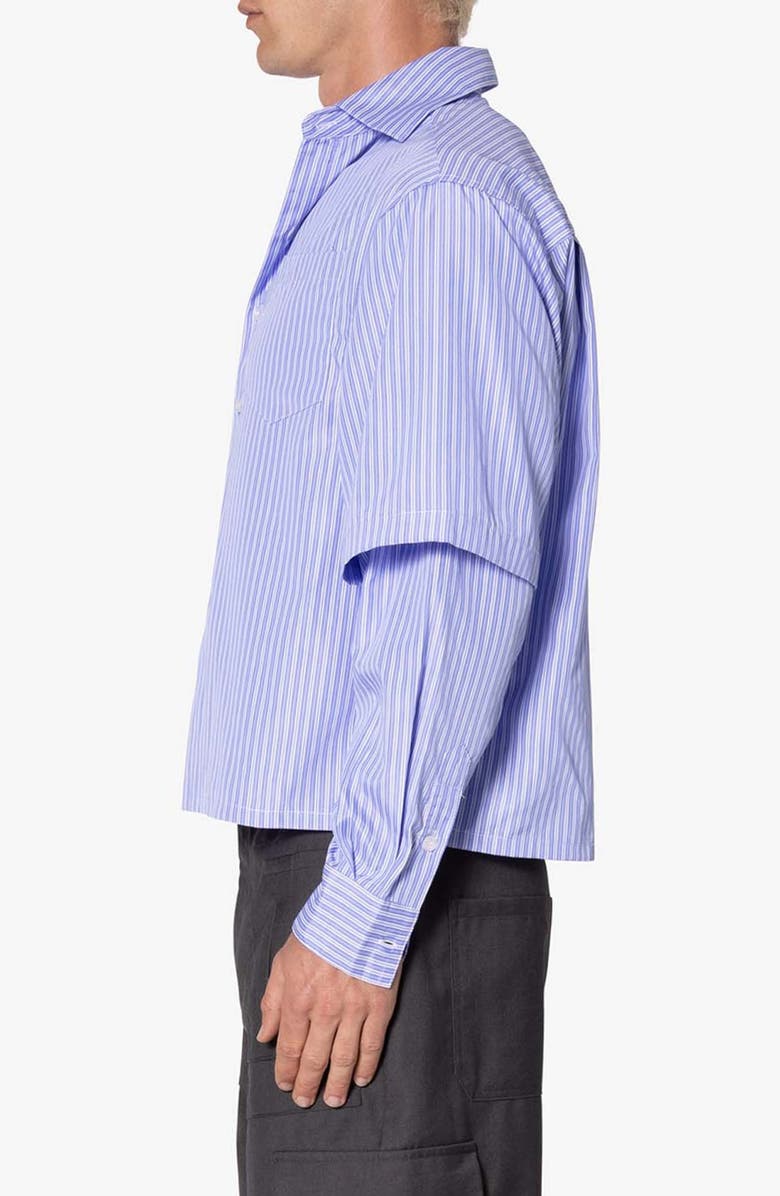 mnml Double Layer Pinstripe Button-Up Shirt, Alternate, color, 