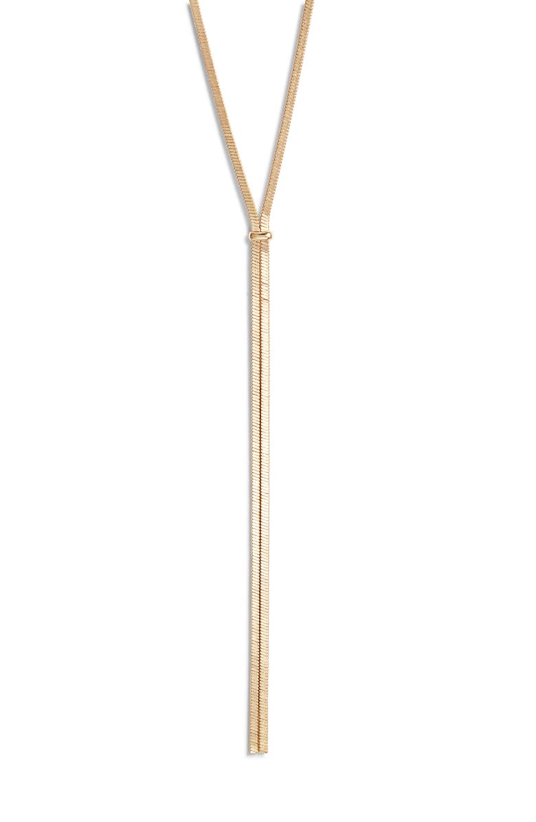 Nordstrom Flat Chain Y Necklace, Main, color, Gold