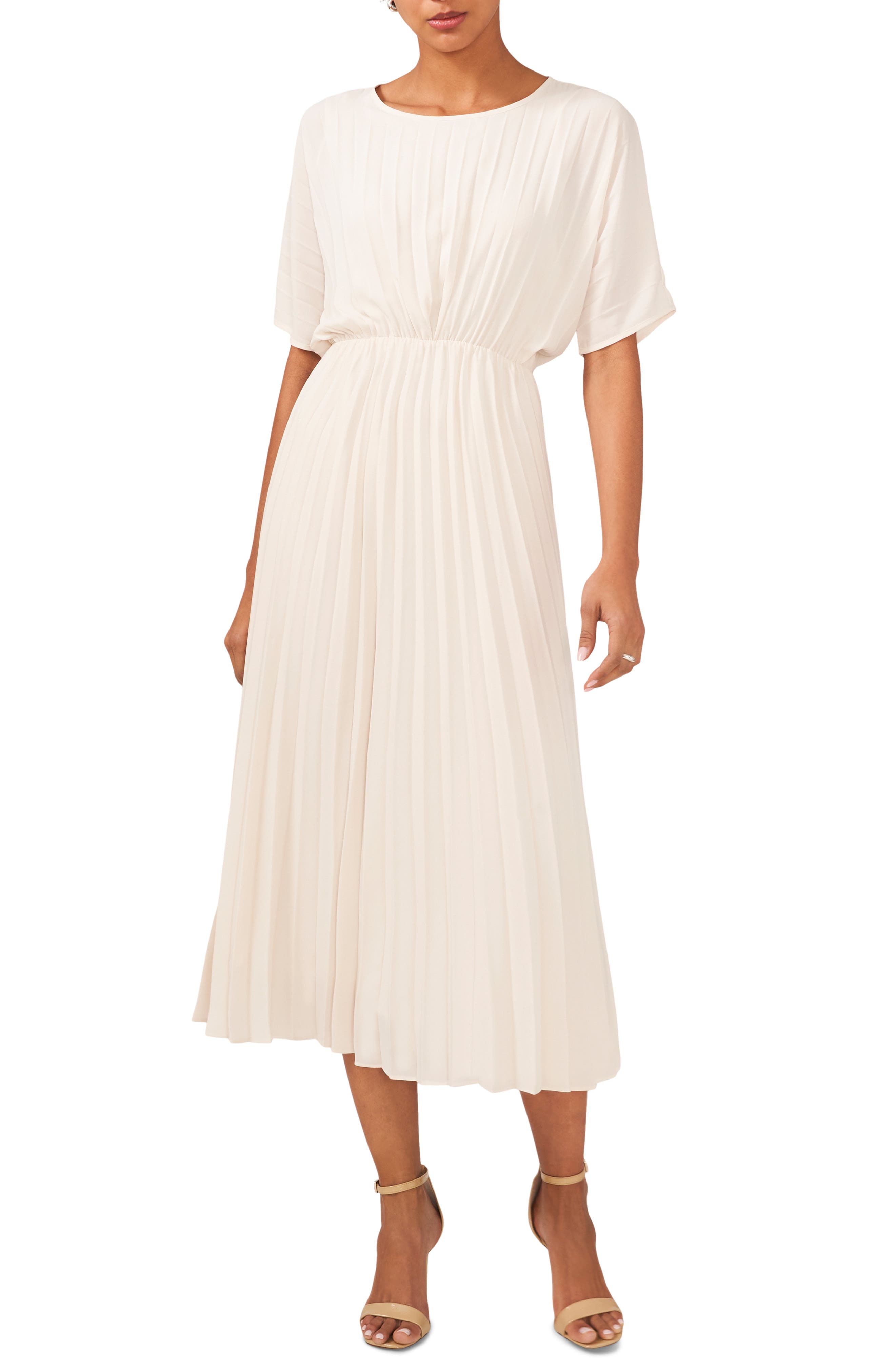 Halogen® Pleated Midi Dress