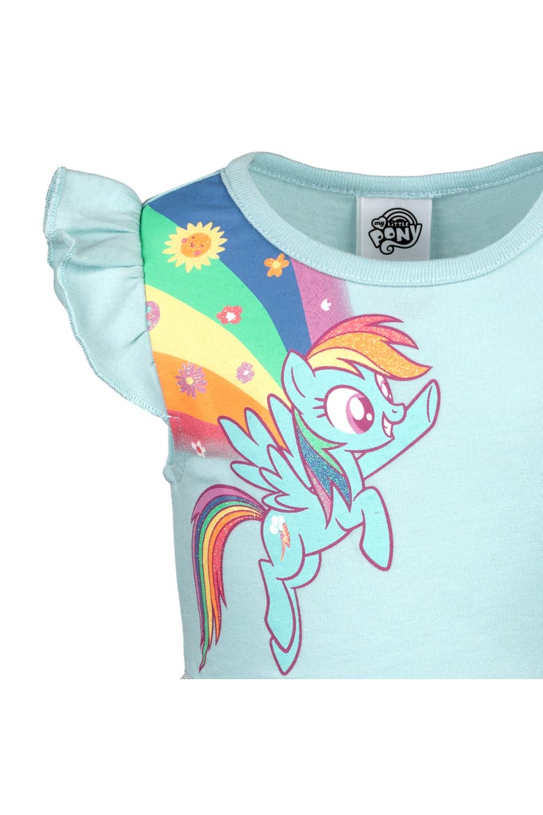 Rainbow Dash Short Sleeve Tulle Dress, Alternate, color, Blue