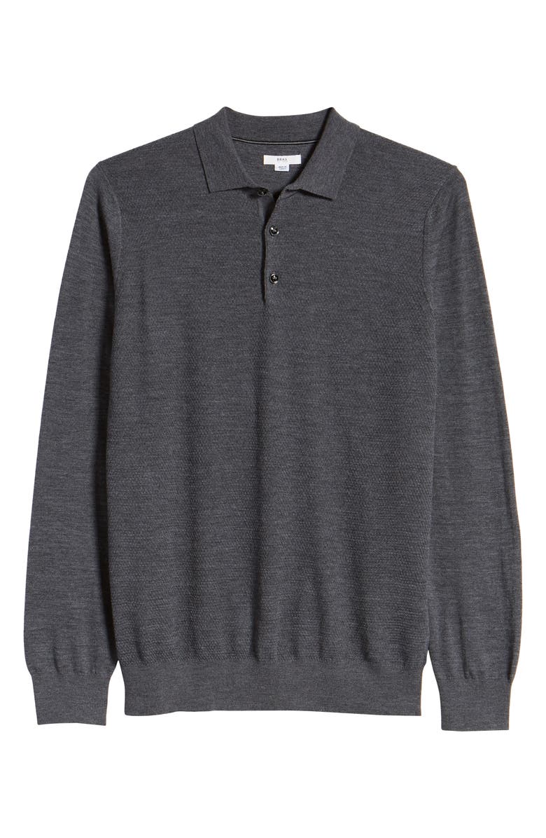 Brax Pierre Honeycomb Merino Wool Long Sleeve Polo, Alternate, color, 