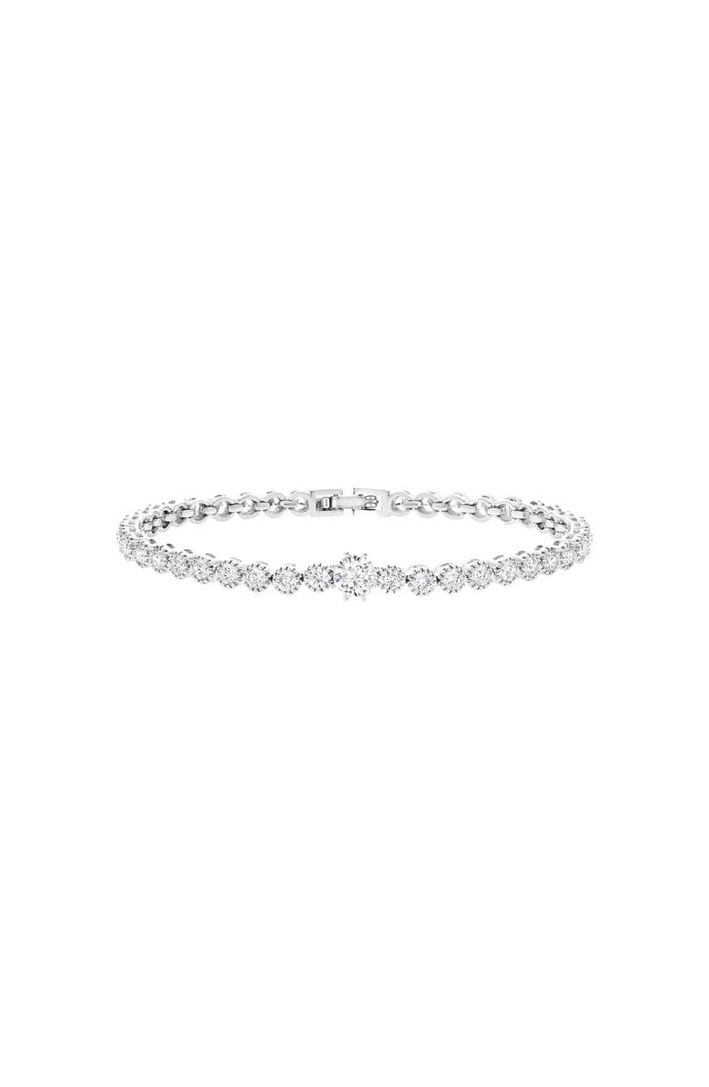 Bearfruit Jewelry Celeste Statement Tennis Bracelet, Main, color, Silver