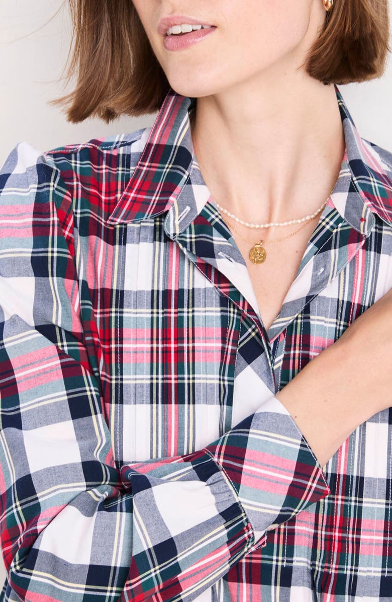 vineyard vines Plaid Long Sleeve Stretch Cotton Popover Dress, Alternate, color,