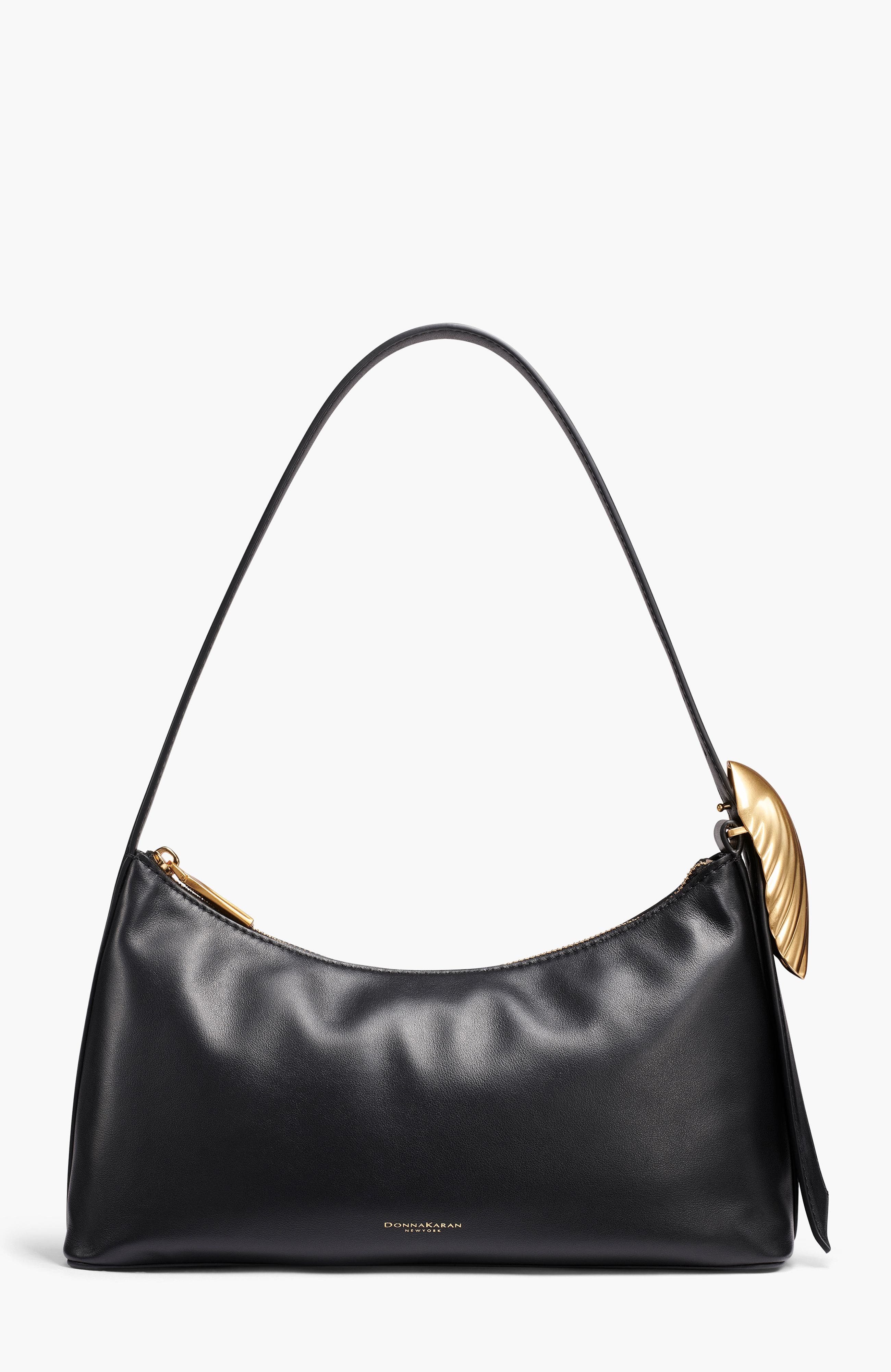 Donna Karan New York Georgette Shoulder, Main, color, Black/Gold