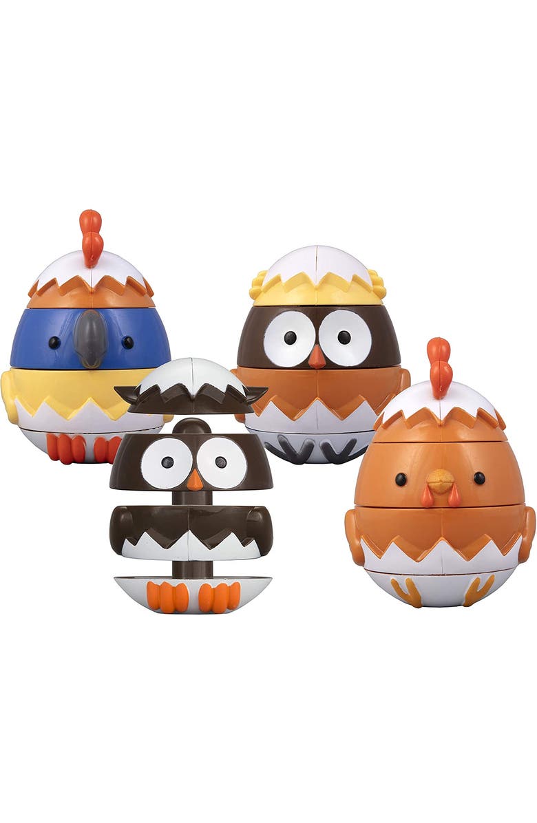 SVAN Egg Stacking & Sorting Animals, Mix & Match Adorable Hatching Friends- Building Toys - Chick, Owl, Duck & Bird, Alternate, color, White