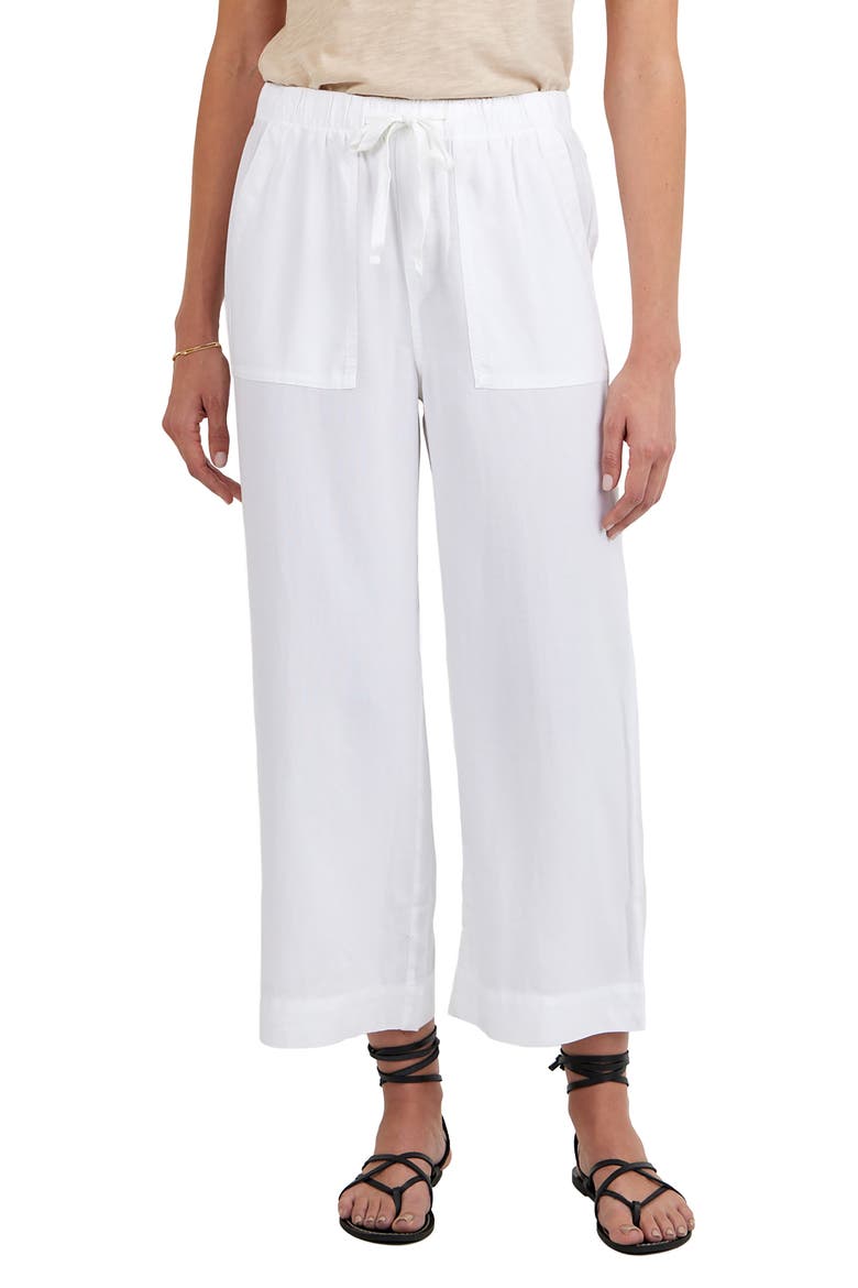 Easy Pocket Crop Wide Leg Pants, Main, color, WHITE