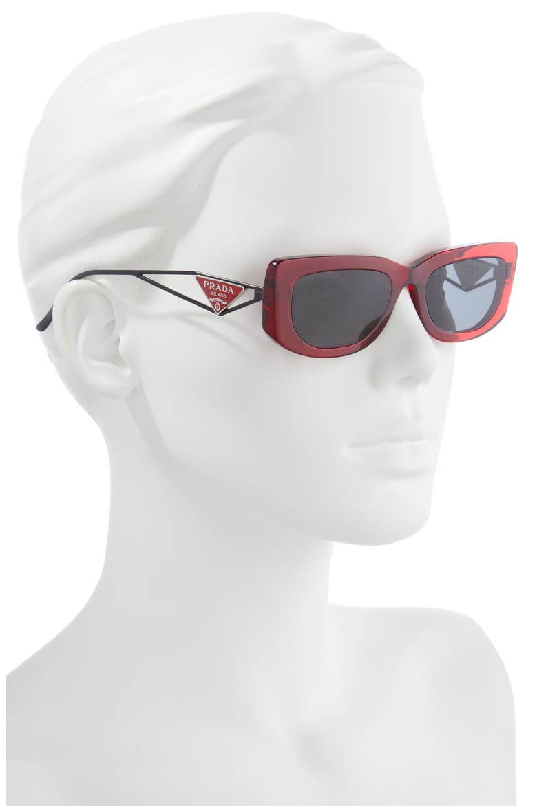 53mm Rectangular Sunglasses, Alternate, color, DARK GREY