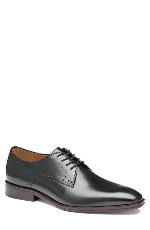 Johnston & Murphy Sullivan Plain Toe Derby in Black Italian Calfskin 