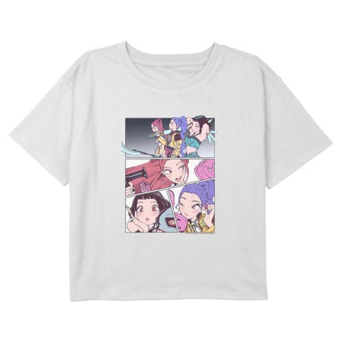 Girl's KPop Demon Hunters Huntrix Idols Manhwa Panels  Graphic T-Shirt