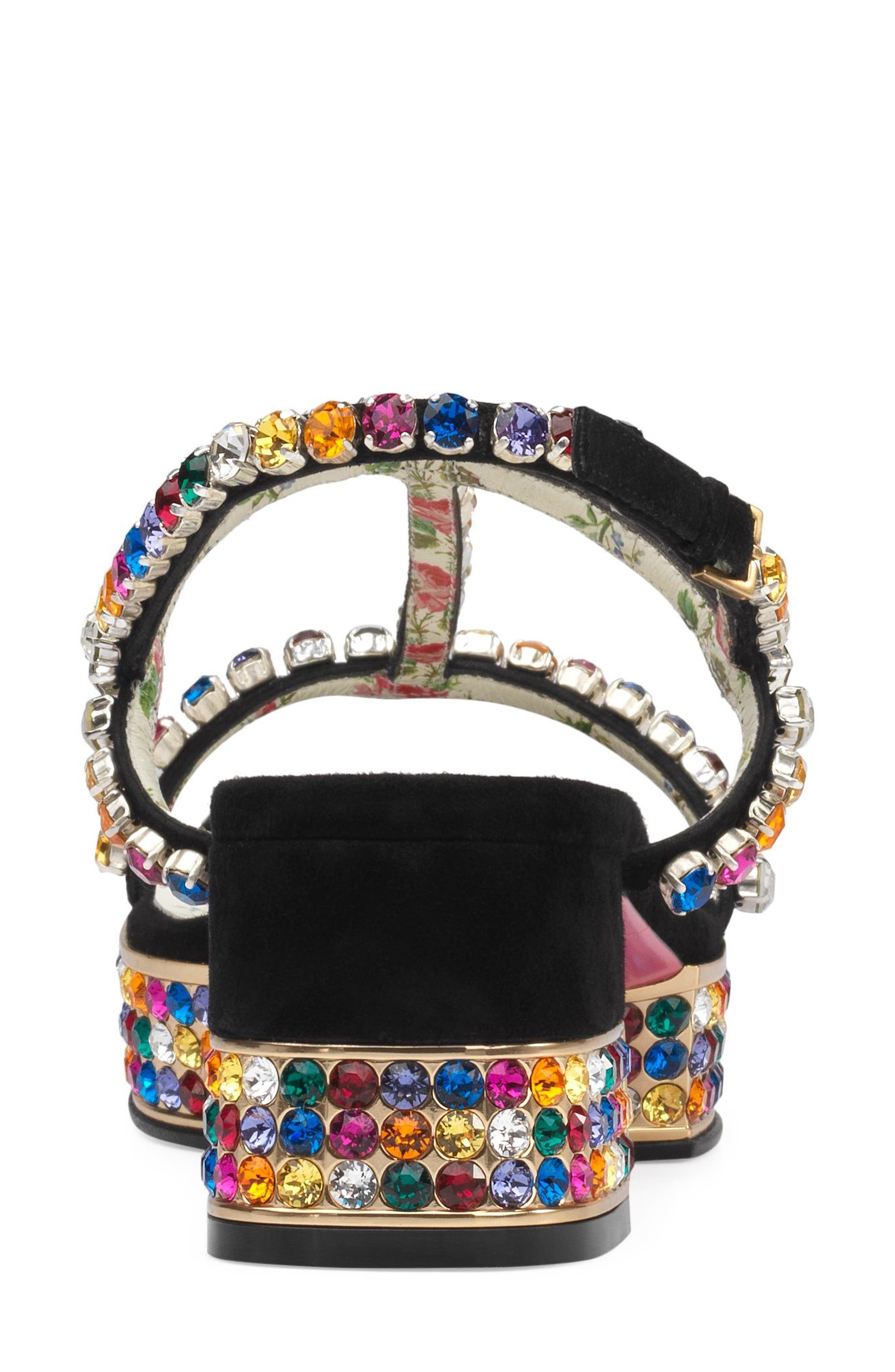 Gucci Mira Crystal Embellished Platform Sandal, Alternate, color, 