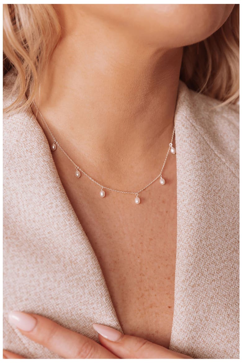 Meri Freshwater Pearl Chain Necklace, Alternate, color, SILVER