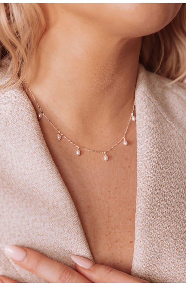 Set & Stones Meri Freshwater Pearl Chain Necklace, Alternate, color, Silver