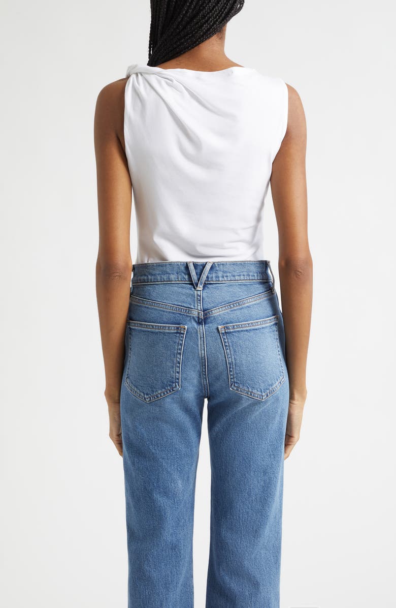 Veronica Beard Otessa Twist Shoulder Ruched Top, Alternate, color, White